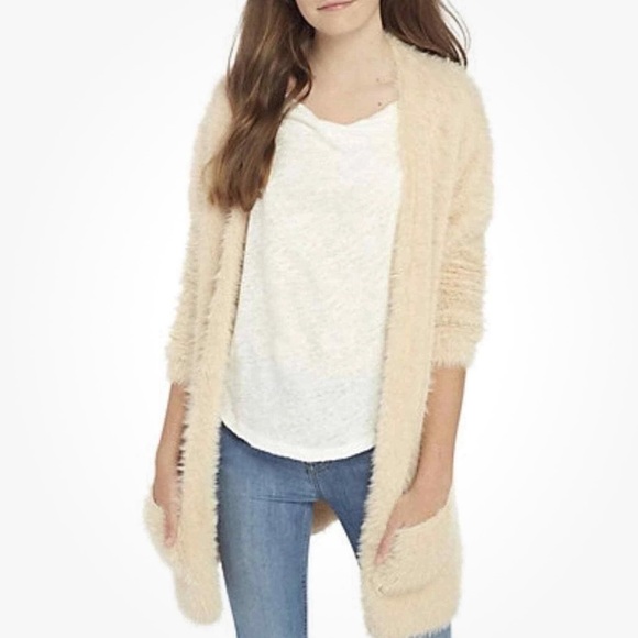 Free People Faux Fur Cardi Cardigan Sz L - Picture 1 of 10